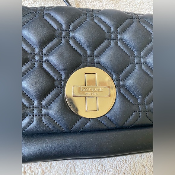 Kate Spade Black Quilted Crossbody with Gold Details - Picture 2 of 9